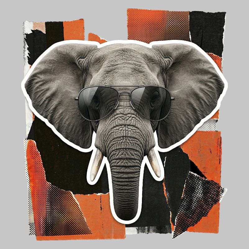 Elephant Sunglasses Risography