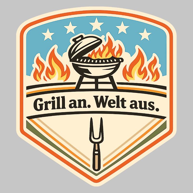 Grill Abzeichen Welt Aus Patch