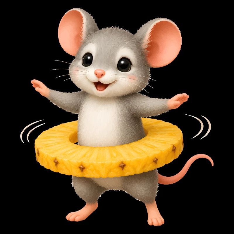 Happy Mouse with Pineapple Ring