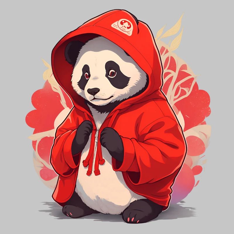 Panda avec sweat à capuche