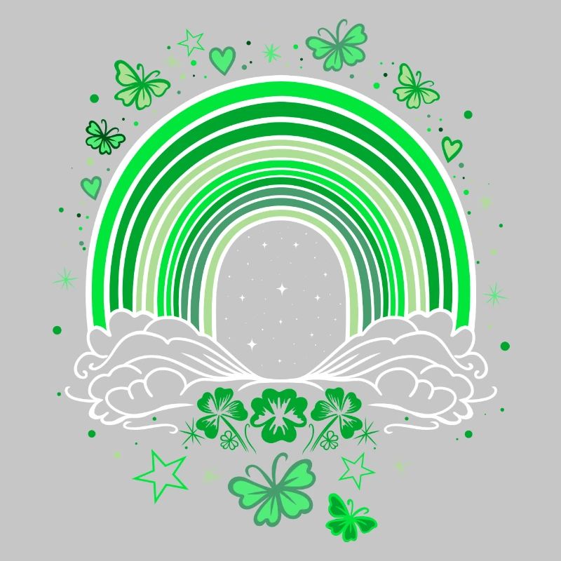 St Patrick's Day rainbow with butterflies