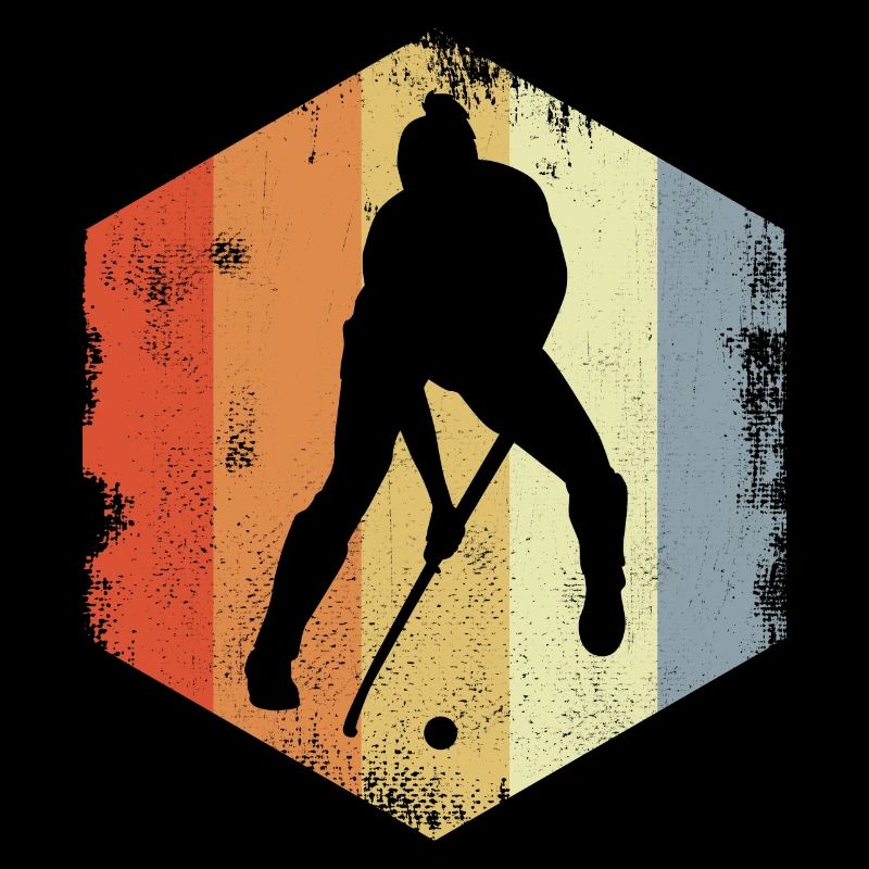Retro Field Hockey Player