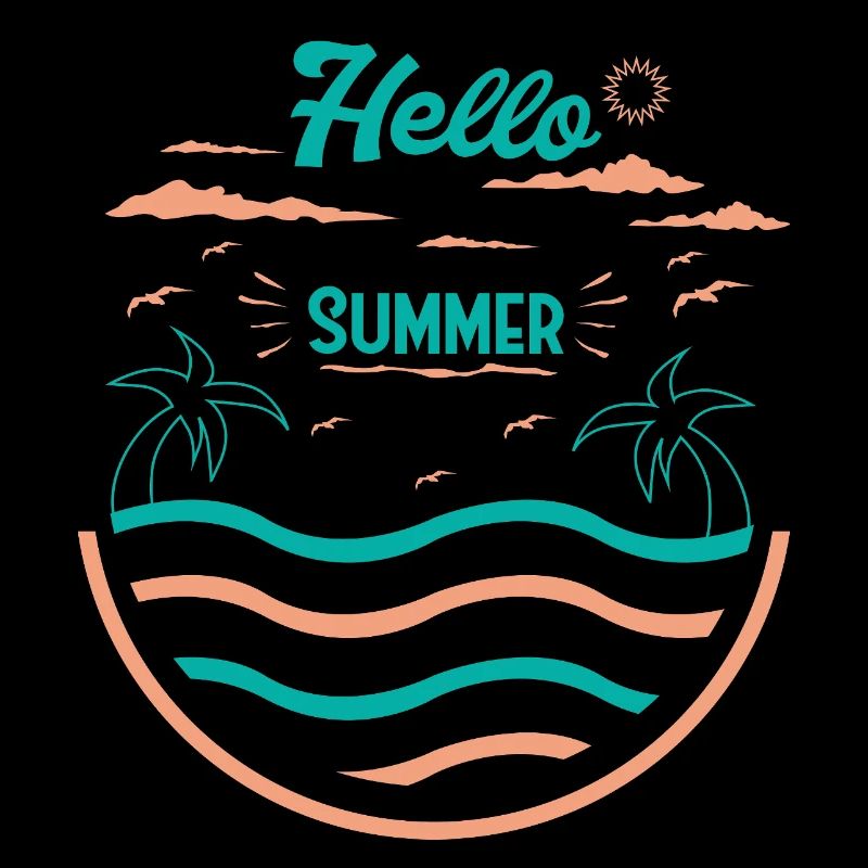 Summer Palm Tree Beach Design