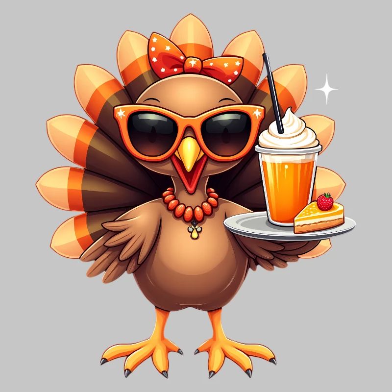 Dinde de Thanksgiving avec lunettes de soleil