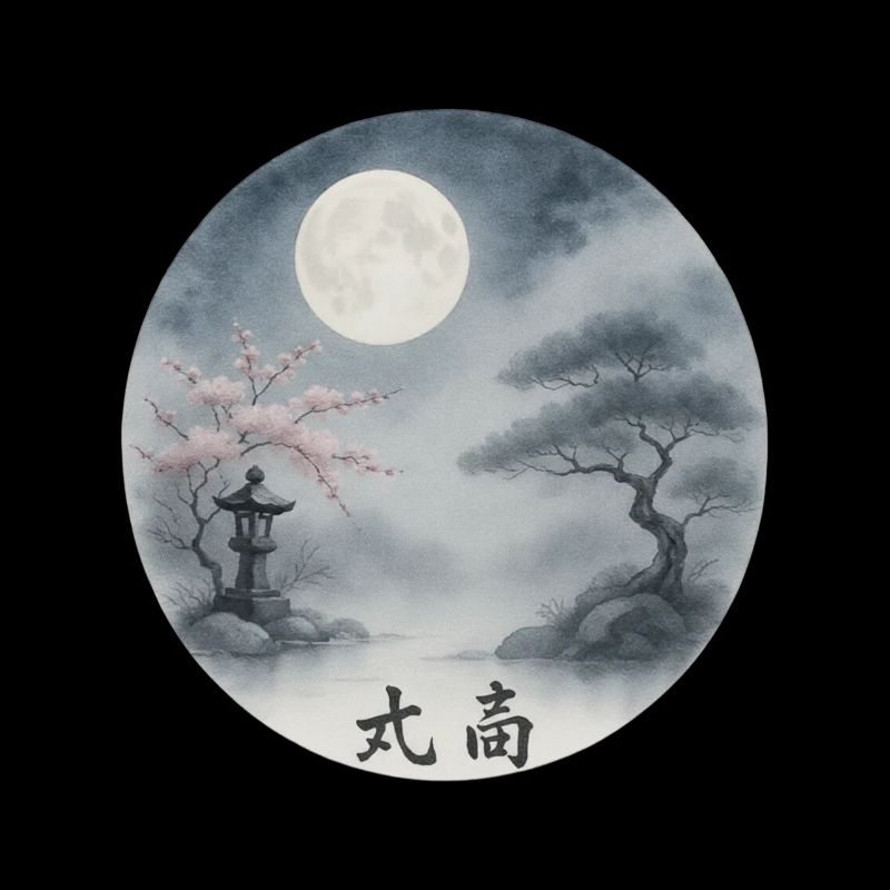 Moonlit Night Zen Ukiyoe Landscape