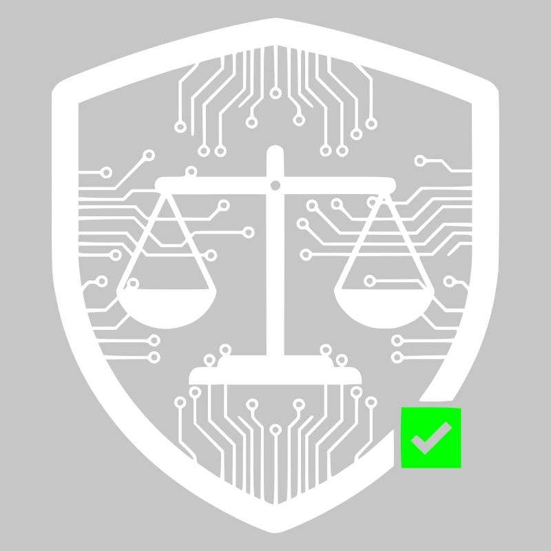Cyber Security Schild Waage Tech Vektor