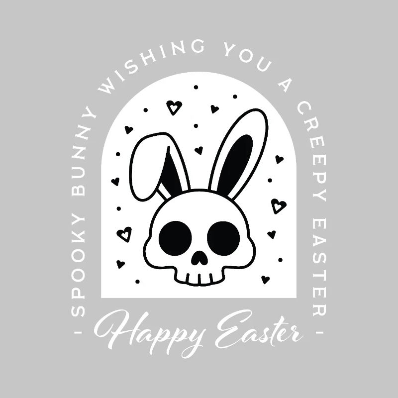 Esthétique gothique de crâne de lapin de Pâques effrayante