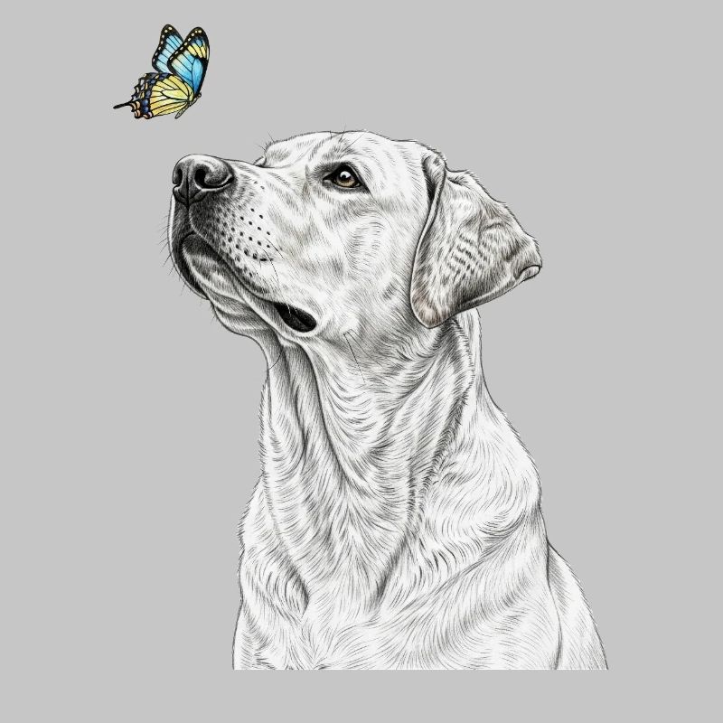 Labrador avec style papillon en forme de banksy