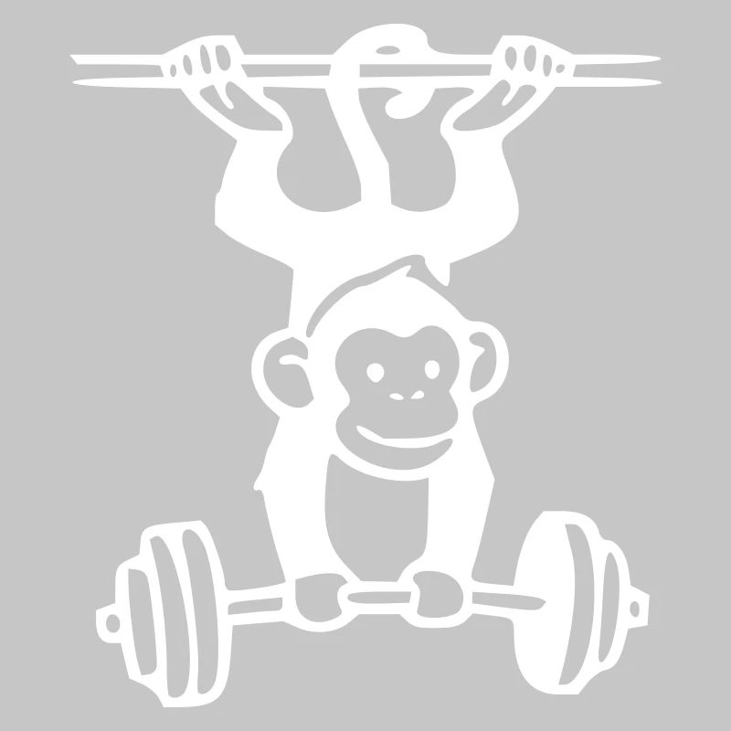 Primate Power -  Affe Gewichtheben (White)