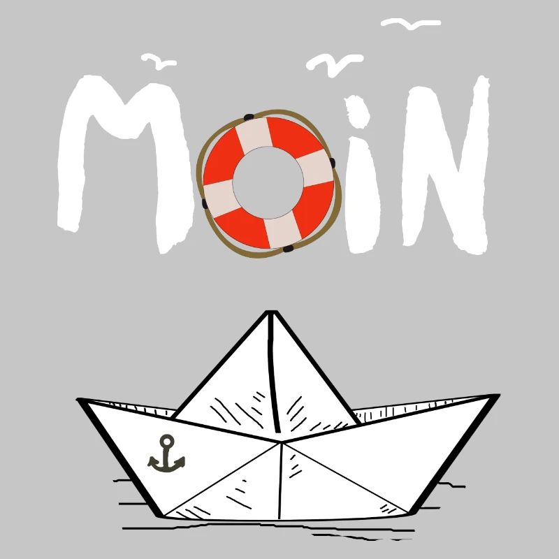 Moin Möwen Rettungsring Papierboot Schiff
