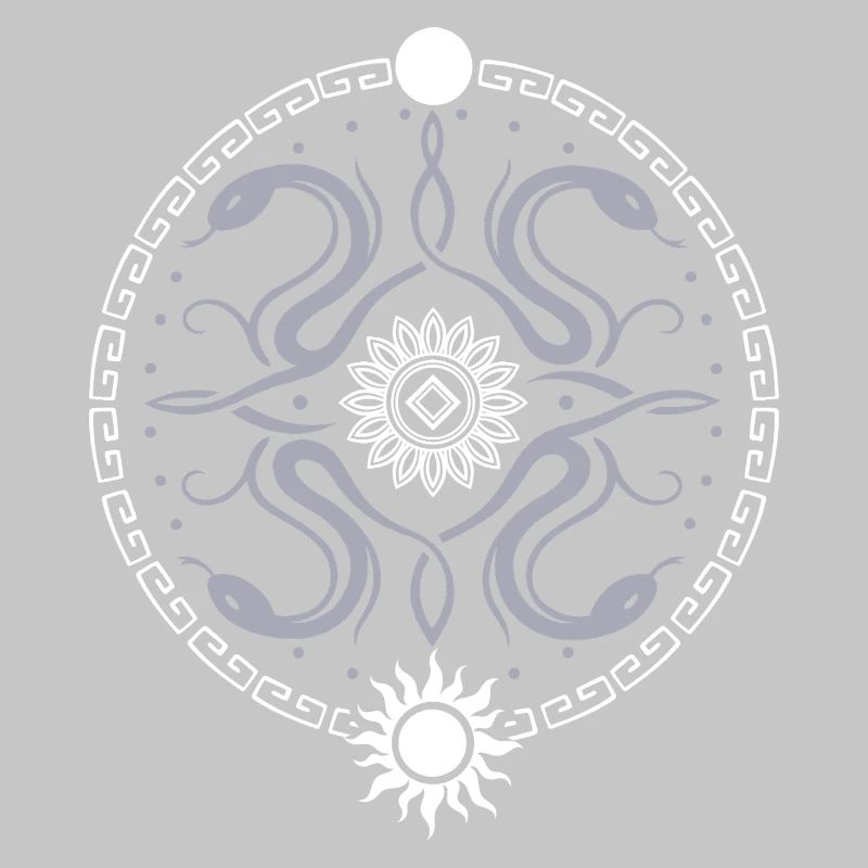 Roue serpentine avec soleil et lune