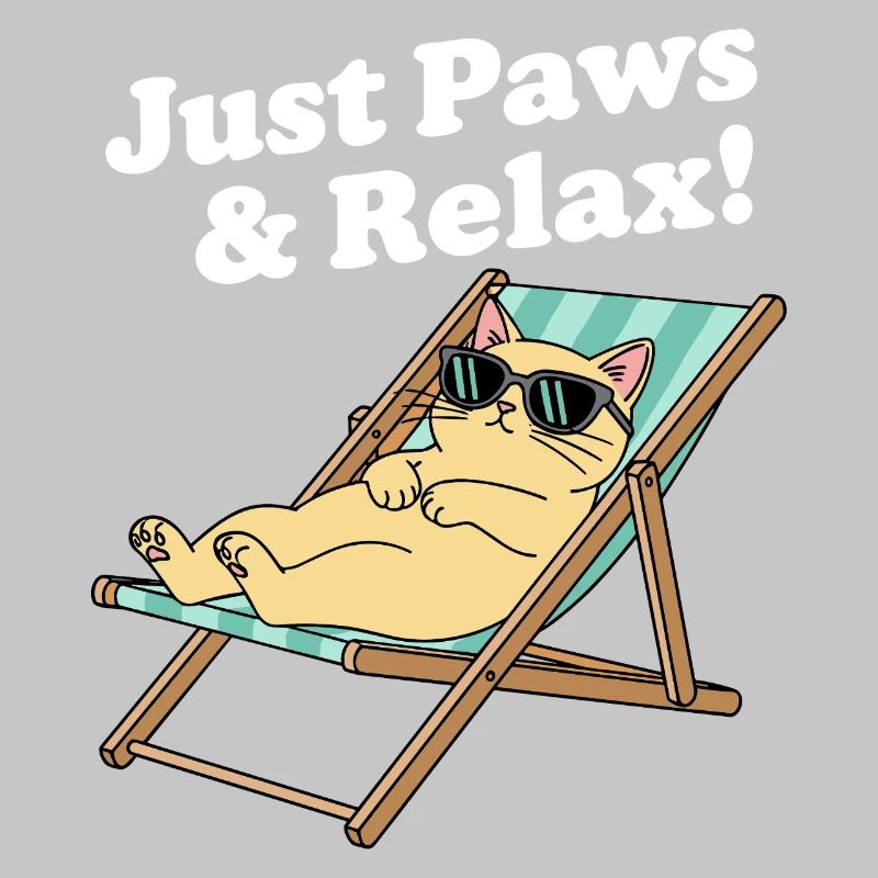 Relax cat in deck chair