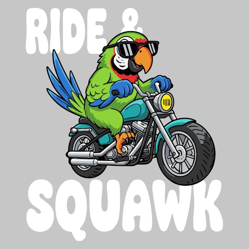 Raging parrot on motorcycle