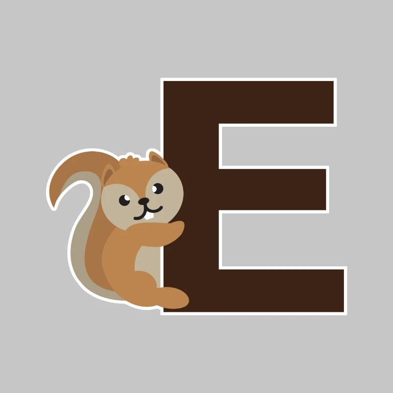 Ein E wie das Eichhörnchen das an dem E hängt
