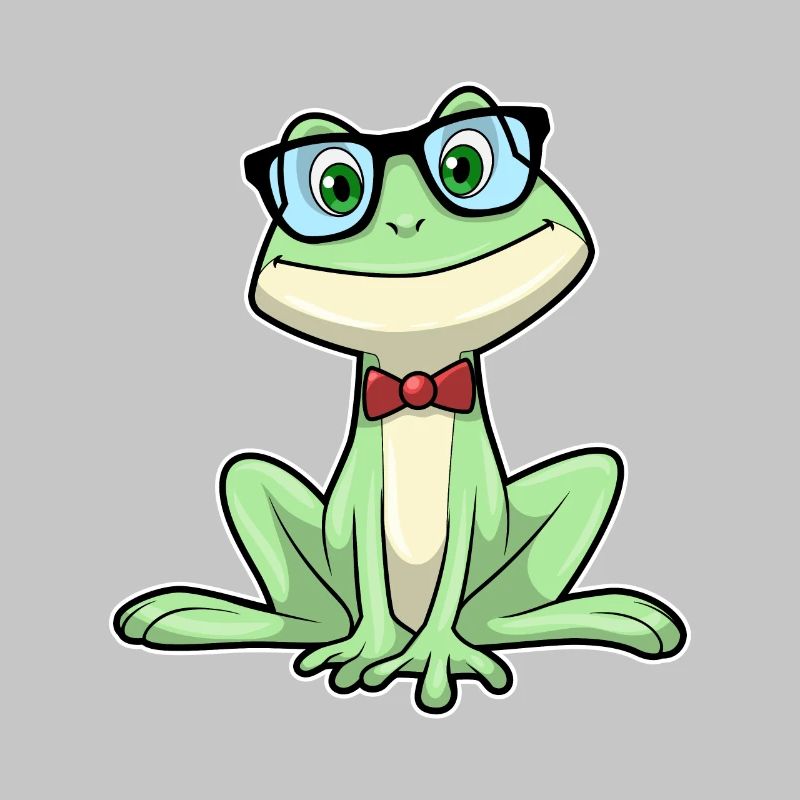 Frosch Nerd Buch Brille