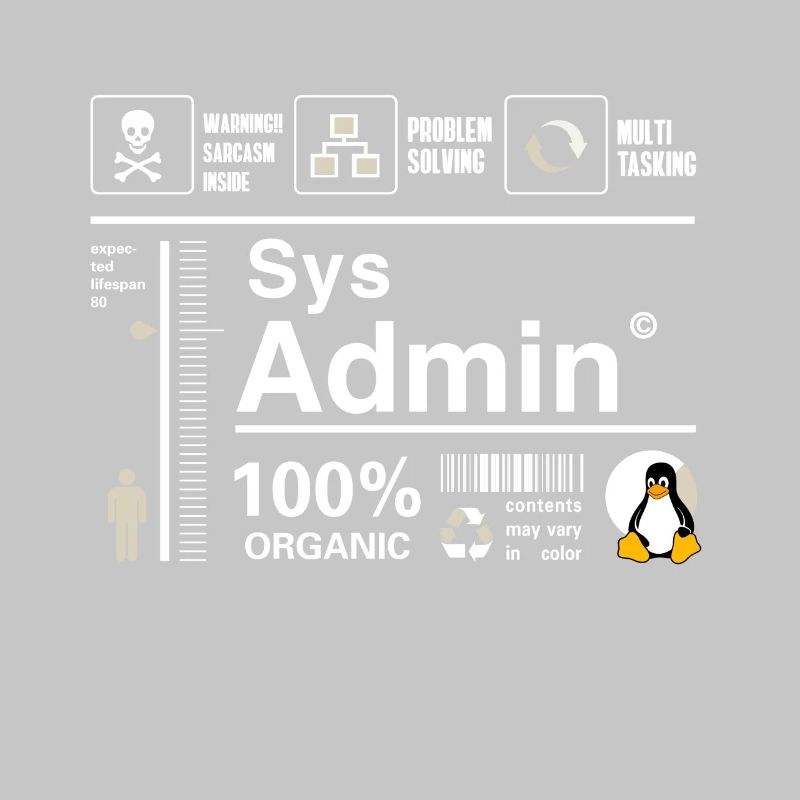 Sys Admin Penguin Computer Nerd pc Board cpu inh