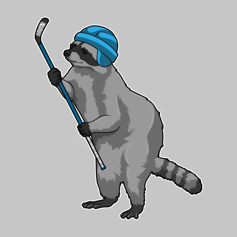 Waschbär Eishockey Eishockeyschläger