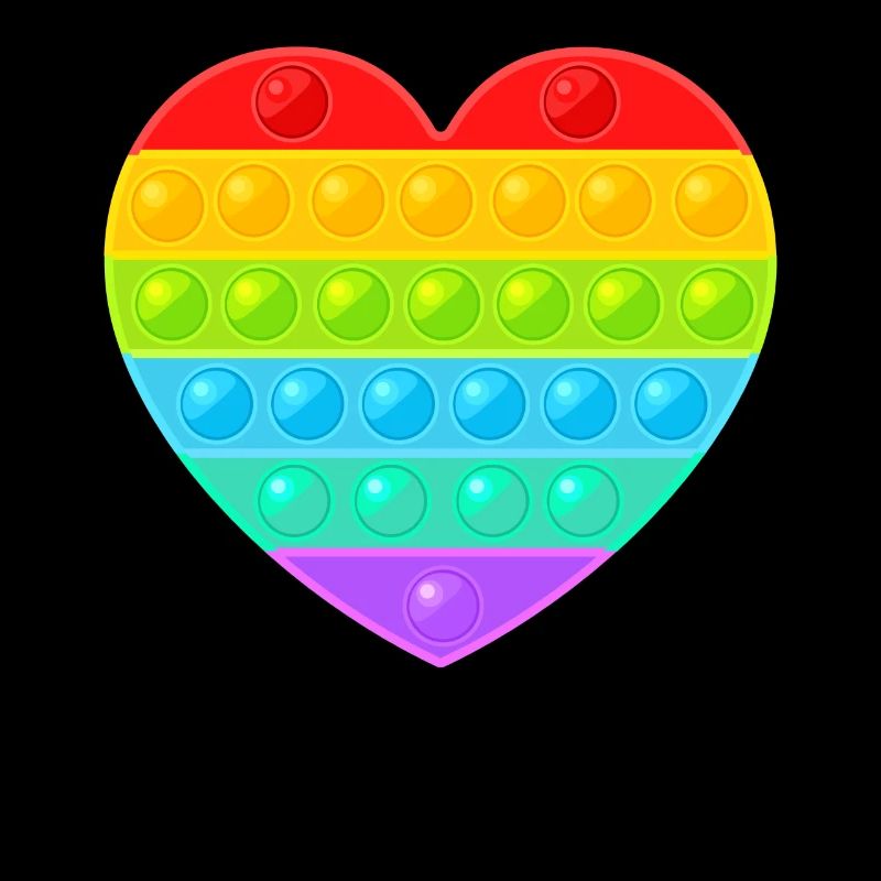 Pop It Popit Herz Bunt Regenbogen
