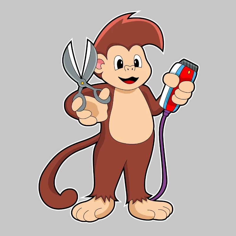 Ciseaux de coiffeur singe