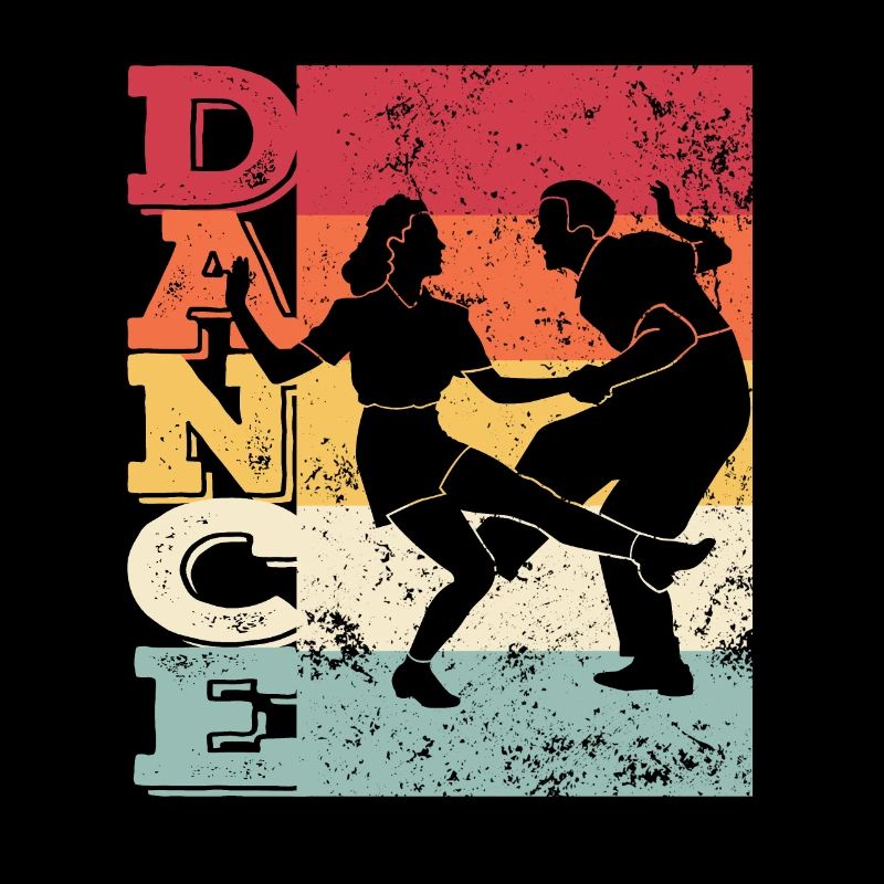 Boogie Woogie Swing Dancing Retro Colors Vintage