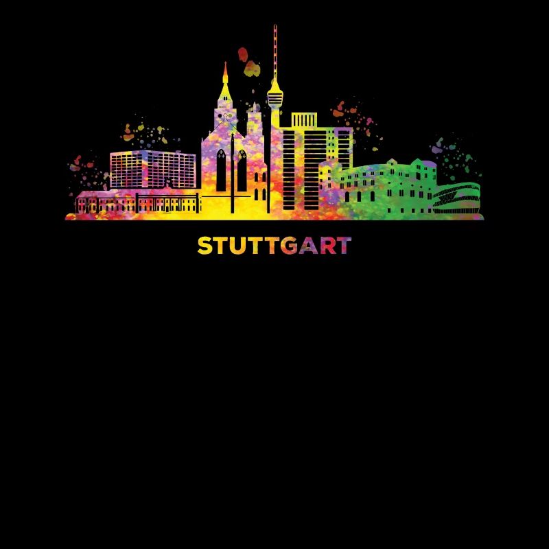 Stuttgart Skyline Bunt Stuttgarter Fernsehturm