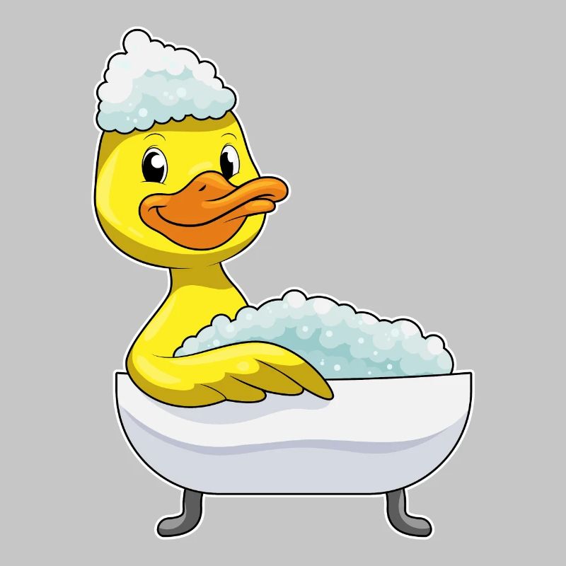 Bain de canard avec baignoire et mousse