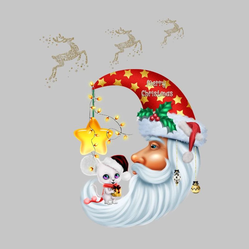 Christmas mouse on the moon