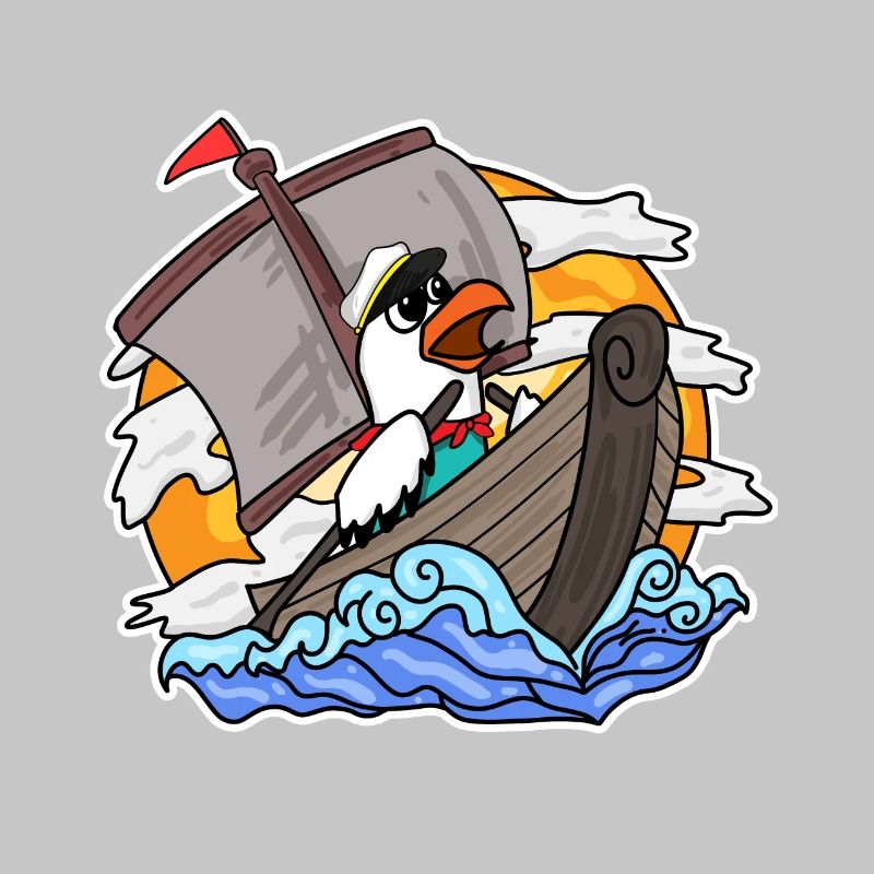 Mouette dans le bateau