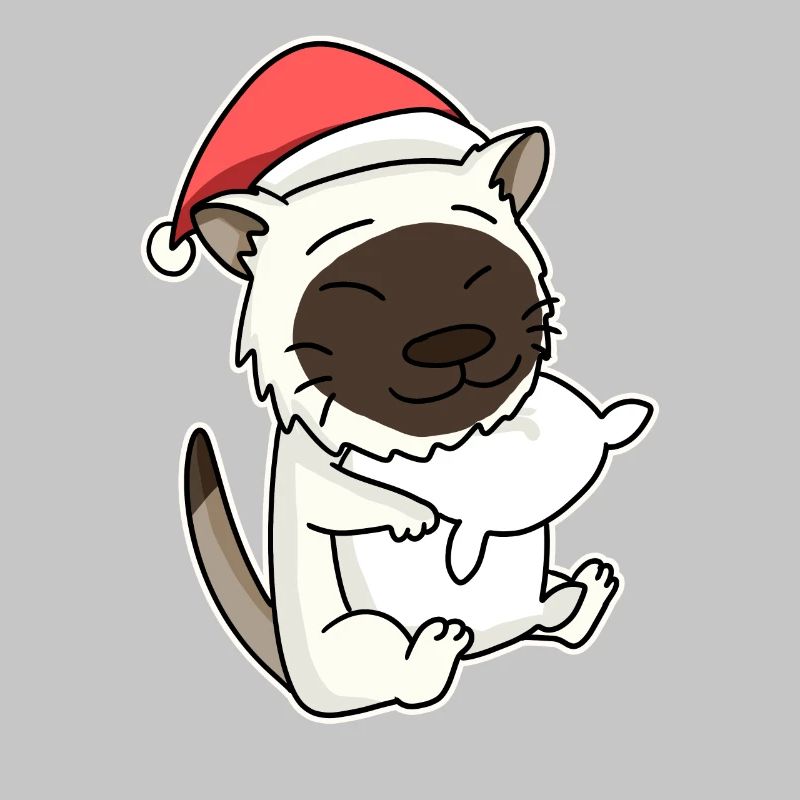 Chat birman Noël Sleeping Tired