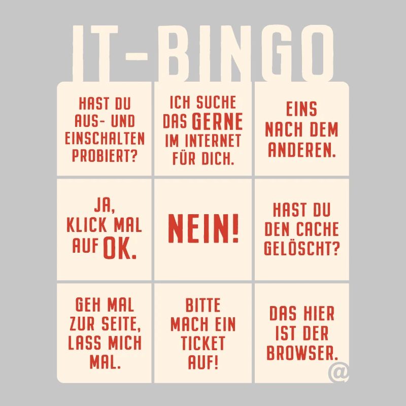 IT Support Bingo Service Desk IT Helpdesk Sysadmin