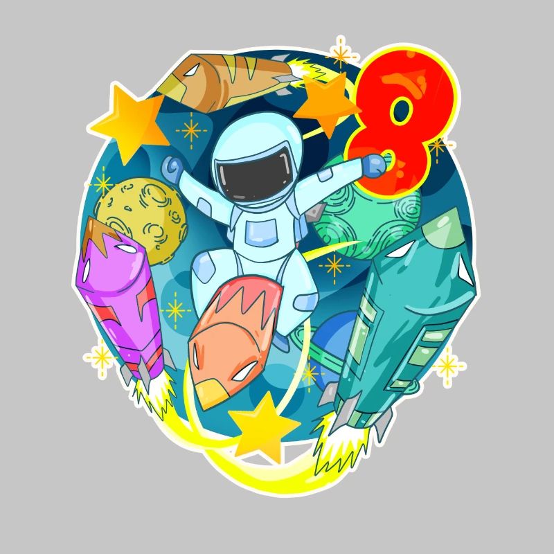8th birthday 8 years young astronaut space