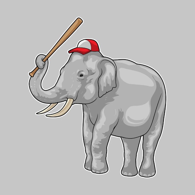Elefant Baseball Baseballschläger