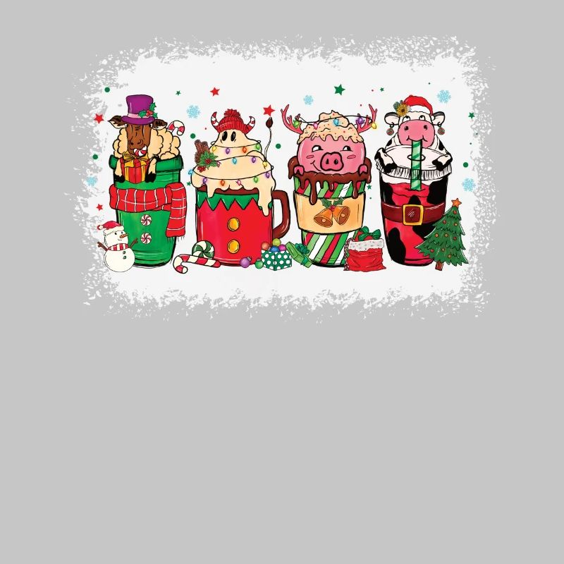 Christmas coffee cup bleached
