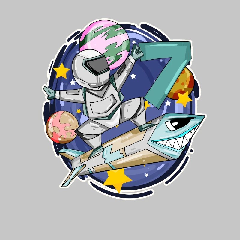 7. Geburtstag - 7 Jahre Astronaut Junge Geschenk