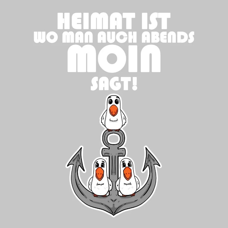 Nordsee Plattdeutsch Spruch Moin Möwe Anker