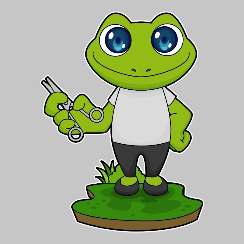 Ciseaux de coiffeur grenouille