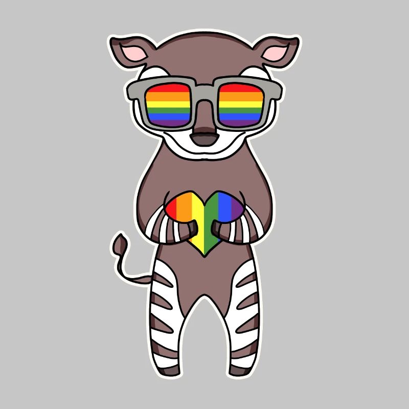 Regenbogen - Okapi mit Brille