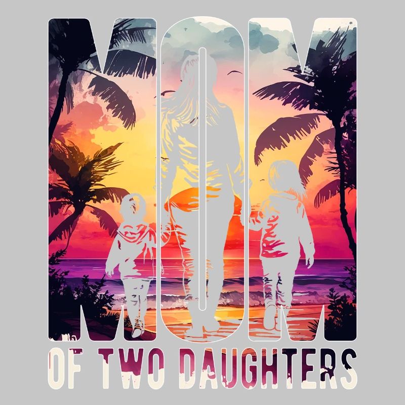 Mutter mit zwei Töchtern Muttertag Strand Mama