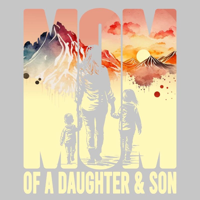 Mutter mit Tochter Sohn Muttertag Berge Mama Kind