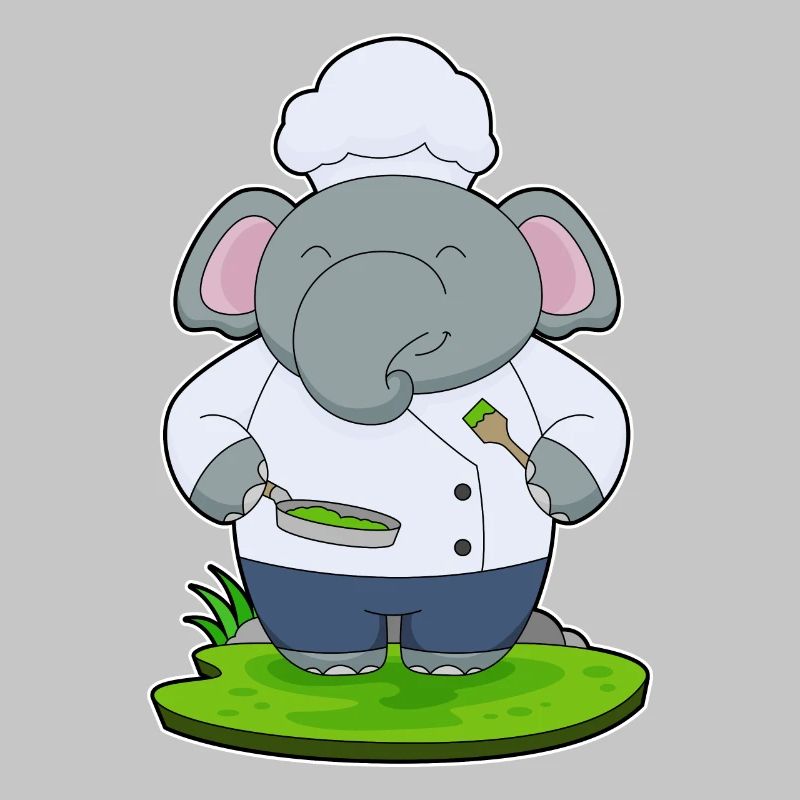Cuisson à la poêle de cuisson d’éléphants