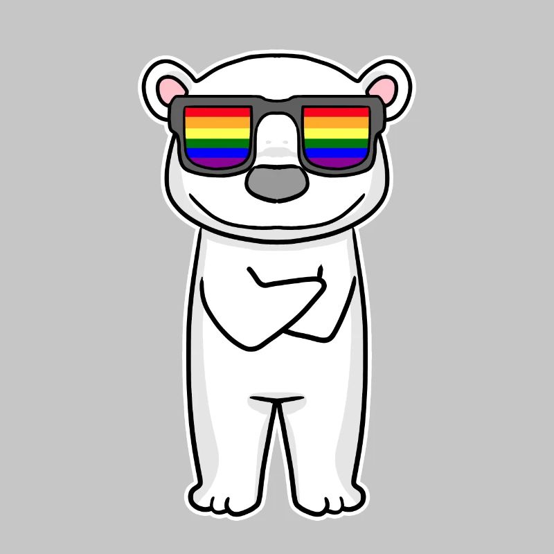 Regenbogen - Eisbär mit Brille
