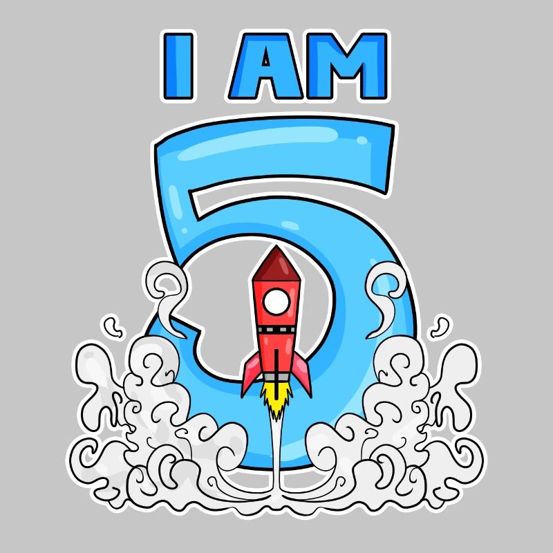5 Birthday Boy Astronaut Rocket - five years