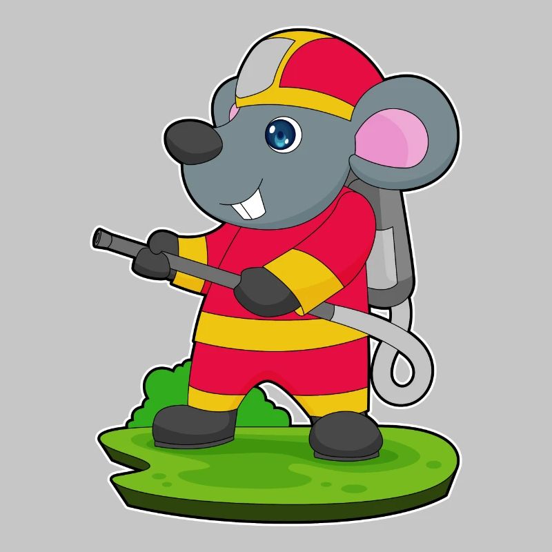 Mouse Firefighter Fire Hose Fire Hose Fire Brigade