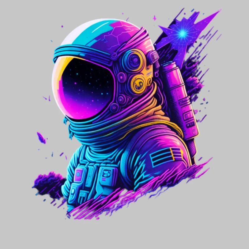 Synthwave Astronaute Space Explorer
