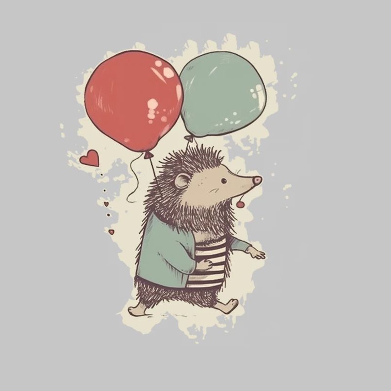 Igel mit Luftballons