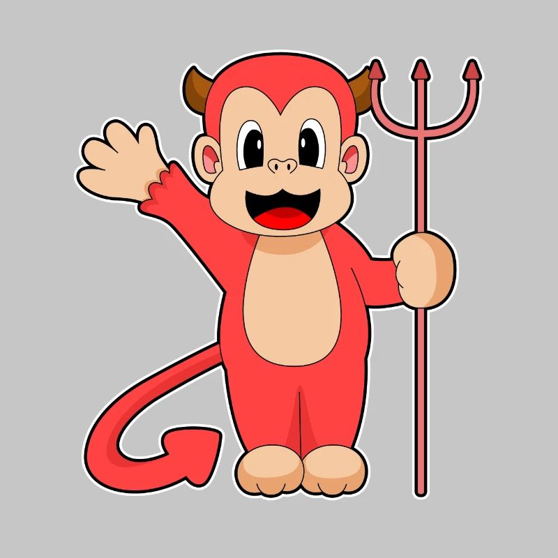 Singe Halloween Devil Trident