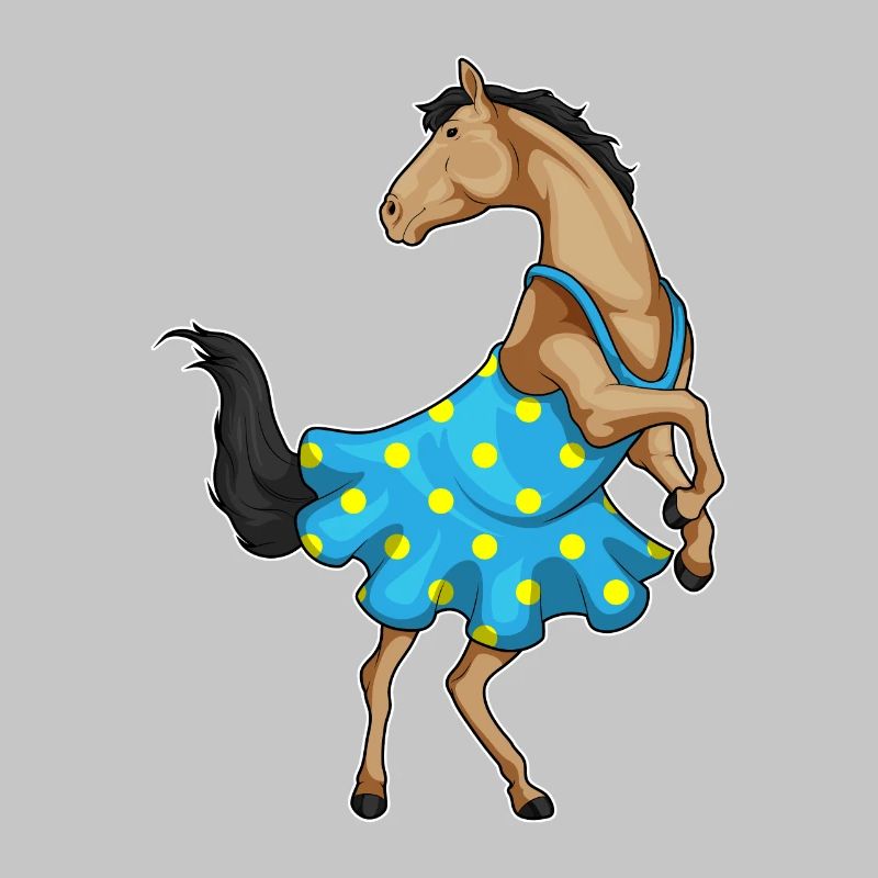 Robe cheval à pois