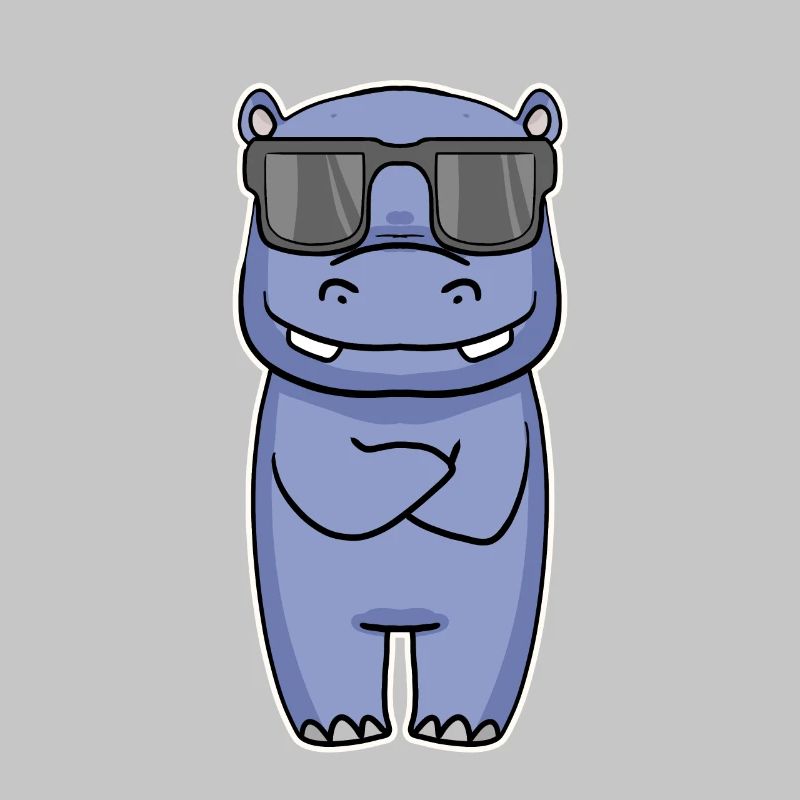 Nilpferd mit Brille