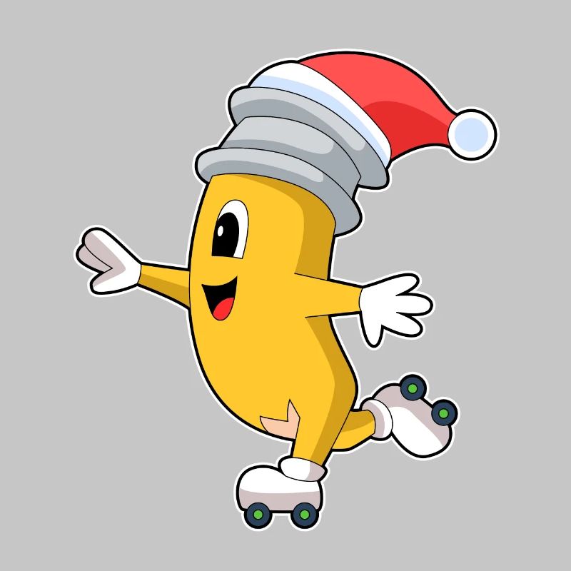 Crayon de Noël patins à roues alignées