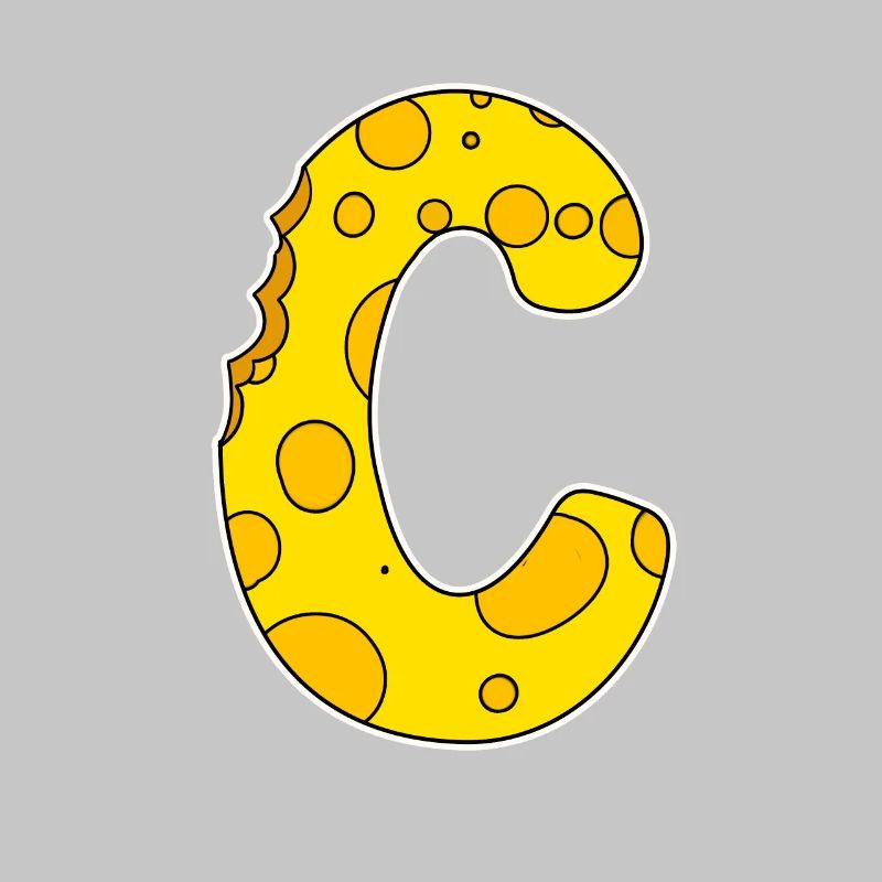 Lettre C - Lettre initiale C - Motif Fromage